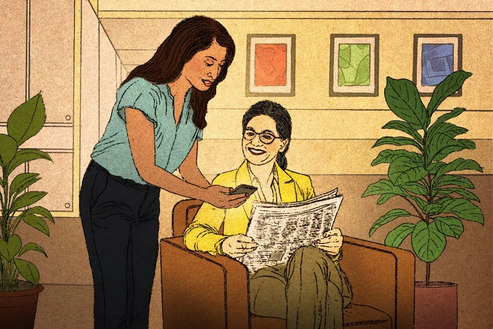 يقوم زملاء العمل من أجيال مختلفة بتوجيه بعضهم البعض للحد من سوء الفهم في مكان العمل